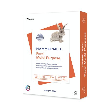 HAMMERMILL Hammermill Printer Paper, 24lb Fore Multipurpose, 96 Bright, 8.5x11, 1 Ream, 500 Sheets HAM103283RM